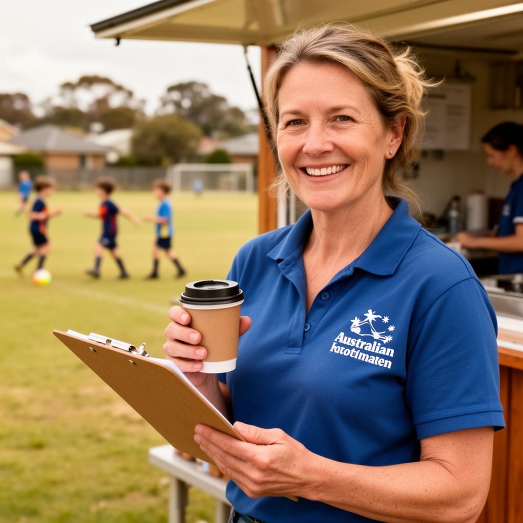 A community sport volunteer helping at a suburban ground
